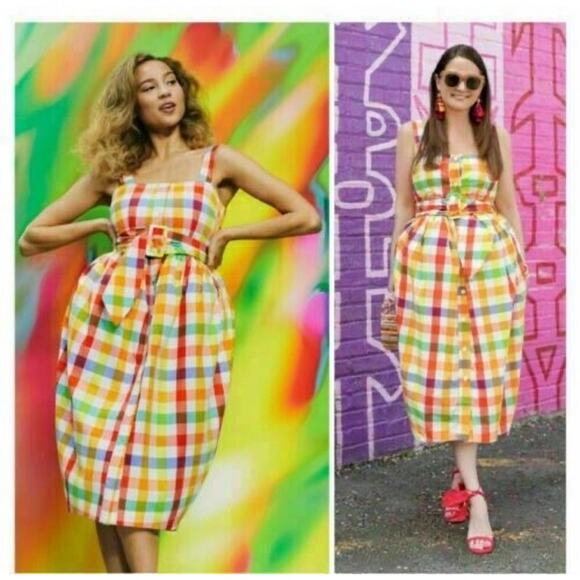 Christopher John Rogers for Target Dresses & Skirts - Christopher John Rogers for Target Plaid Wide Strap Tie Waist Dress Size 2 NWT